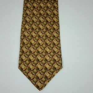 Joseph Abboud Golden Brown Green Silk Tie